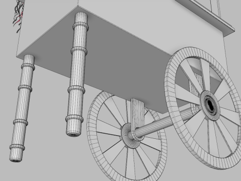 Wooden Party Candy Cart 1 3D 模型