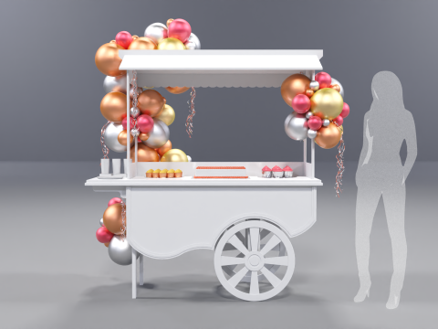 Wooden Party Candy Cart 2 3D Model