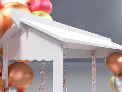 Wooden Party Candy Cart 2 3D Model