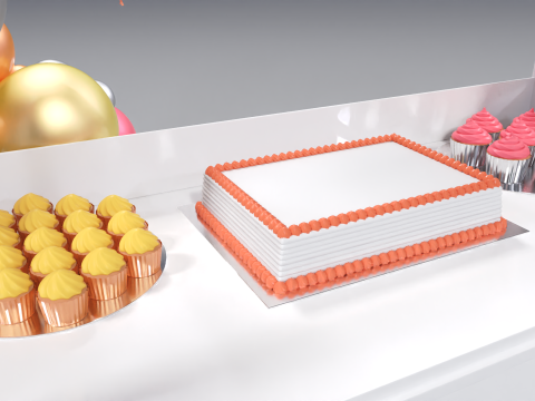 Wooden Party Candy Cart 2 3D Model