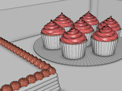 Wooden Party Candy Cart 2 3D Model