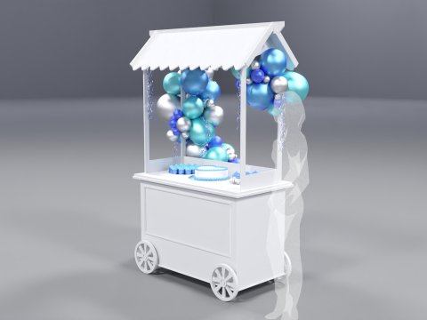 Wooden Party Candy Cart 3 3D Model