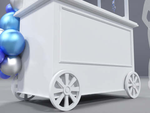 Wooden Party Candy Cart 3 3D Model