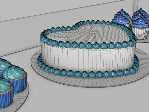 Wooden Party Candy Cart 3 3D Model