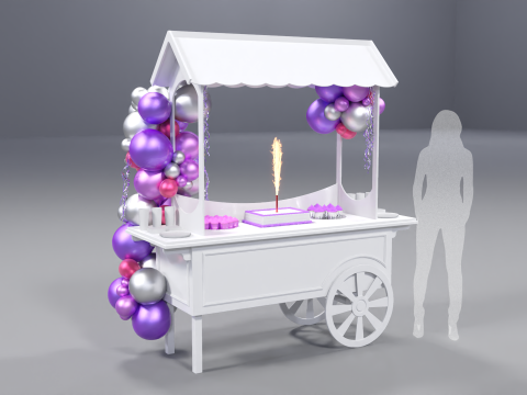 Wooden Party Candy Cart 4 3D मॉडल