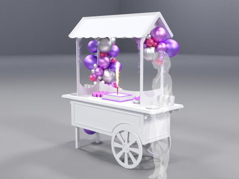 Wooden Party Candy Cart 4 3D Modell
