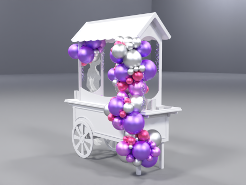 Wooden Party Candy Cart 4 3D Modell
