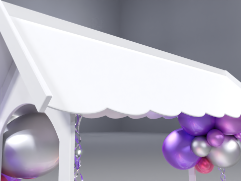 Wooden Party Candy Cart 4 3D Modell