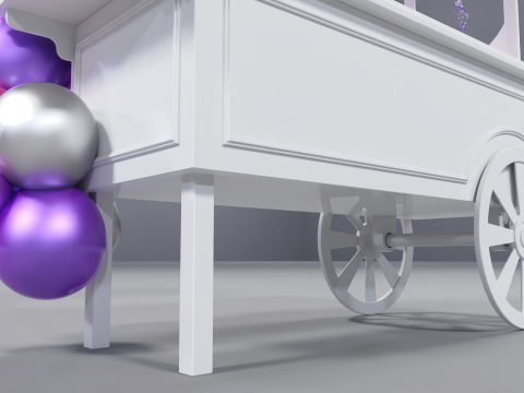 Wooden Party Candy Cart 4 3D Modell