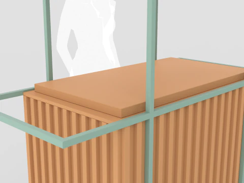 Wooden Push Cart 3D Model