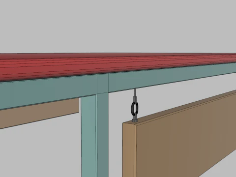 Wooden Push Cart 3D Model