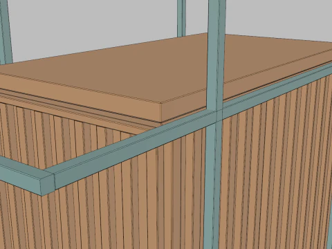 Wooden Push Cart 3D Model