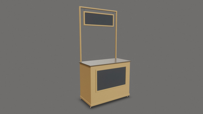 Wooden Small Booth 3Dモデル .c4d .max .obj .3ds .fbx .stl .blend