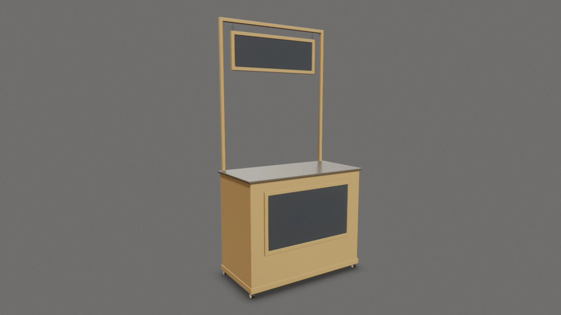 Wooden Small Booth 3D Model .c4d .max .obj .3ds .fbx .stl .blend