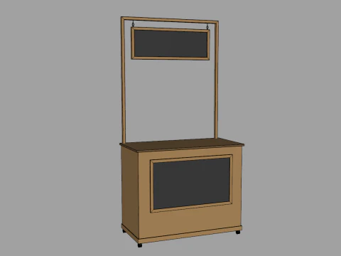 Wooden Small Booth 3D Model