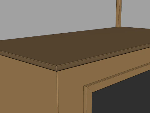 Wooden Small Booth 3D Model