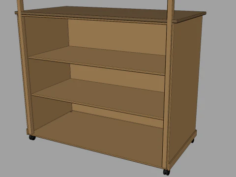 Wooden Small Booth 3D Model