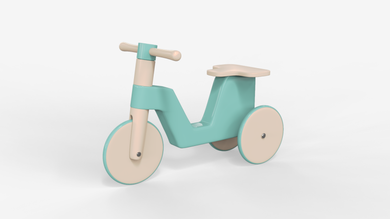 Wooden Tricycle for Kids 3D Model .c4d .max .obj .3ds .fbx .stl .blend