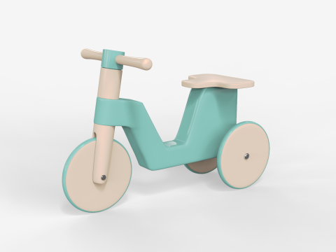 Wooden Tricycle for Kids 3D Модель
