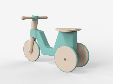 Wooden Tricycle for Kids 3D Model