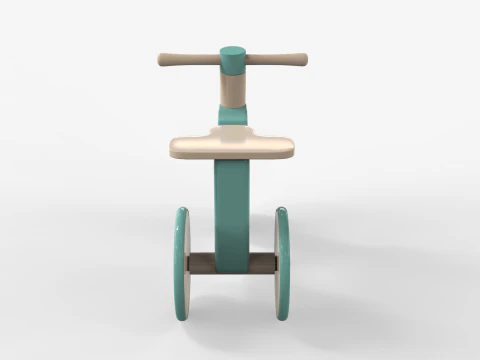 Wooden Tricycle for Kids 3D Model