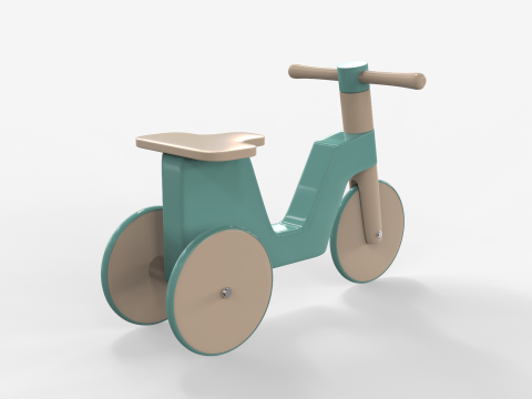 Wooden Tricycle for Kids 3D Model