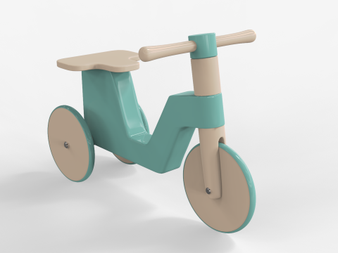 Wooden Tricycle for Kids 3D Model