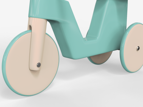 Wooden Tricycle for Kids 3D Model