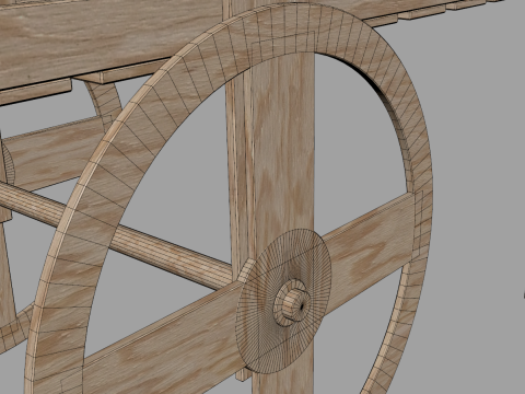 Wooden Vendor Cart 3D Modell