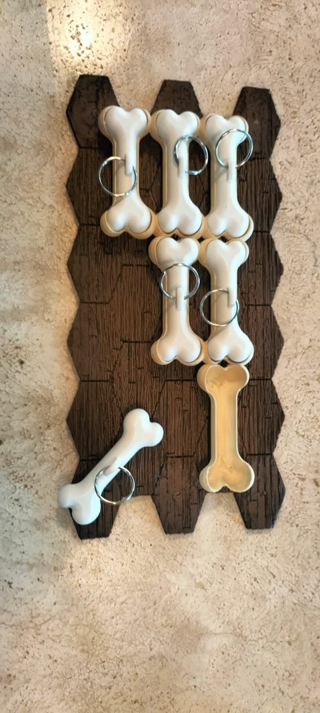 Wall Keychain Dog Bones 3D Print Model .c4d .max .obj .3ds .fbx .stl .blend 