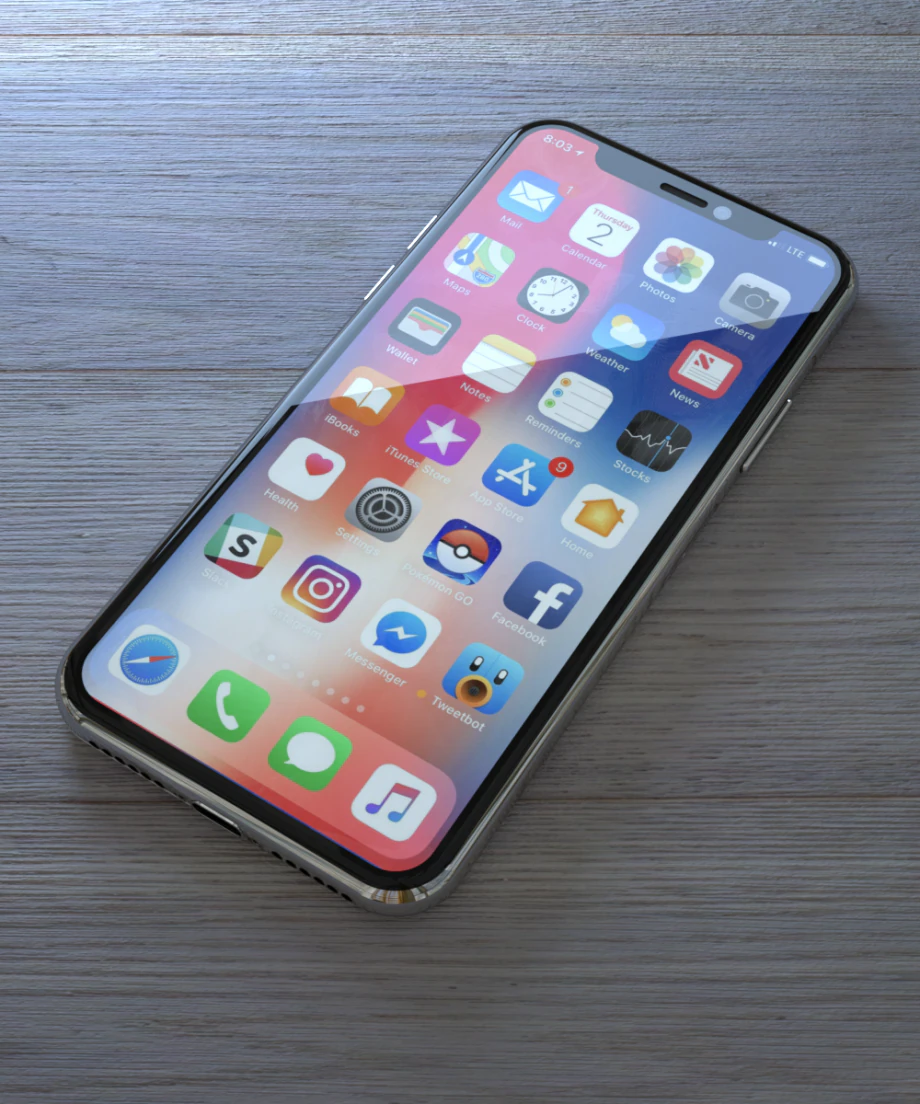 Iphone X 3D Model .c4d .max .obj .3ds .fbx .stl .blend