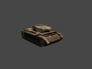 German ww2 tank Pz III Rommels tank corp 3D 模型