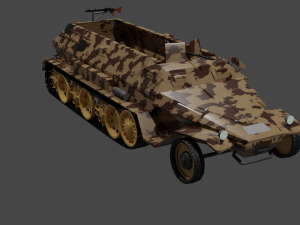 SdKfz 251 forest camooflage Modelo 3D