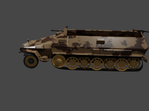 SdKfz 251 forest camooflage Modelo 3D