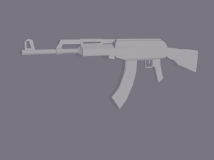 AK47 NO TEXTURE LOW POLY 3D Model