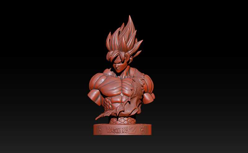 Classic Goku Bust 3D Printable Model 3D प्रिंट मॉडल .c4d .max .obj .3ds .fbx .stl .blend