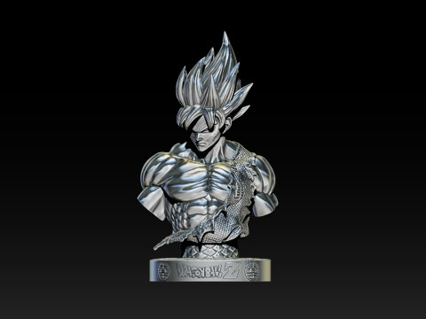 Classic Goku Bust 3D Printable Model 3D प्रिंट मॉडल