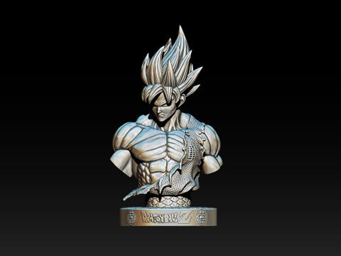 Classic Goku Bust 3D Printable Model 3D प्रिंट मॉडल
