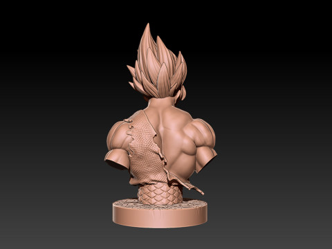 Classic Goku Bust 3D Printable Model 3D प्रिंट मॉडल