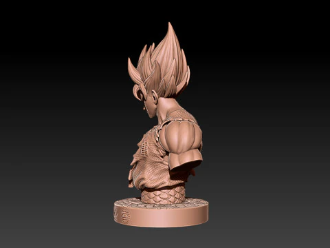 Classic Goku Bust 3D Printable Model 3D Print Model