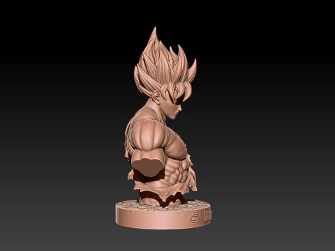 Classic Goku Bust 3D Printable Model 3D Print Model