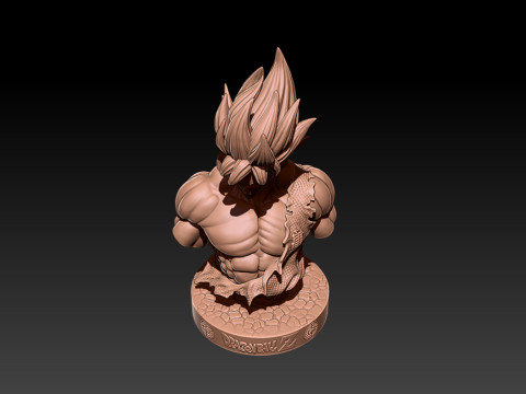 Classic Goku Bust 3D Printable Model 3D प्रिंट मॉडल
