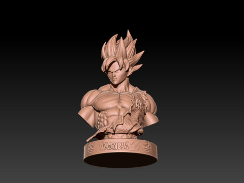 Classic Goku Bust 3D Printable Model 3D प्रिंट मॉडल