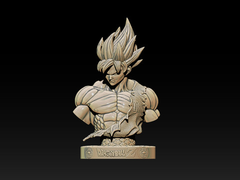 Classic Goku Bust 3D Printable Model 3D प्रिंट मॉडल