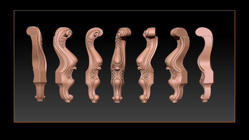 Classic Table and Chair Leg Model Kit - 049 Model Cetak 3D .c4d .max .obj .3ds .fbx .stl .blend 