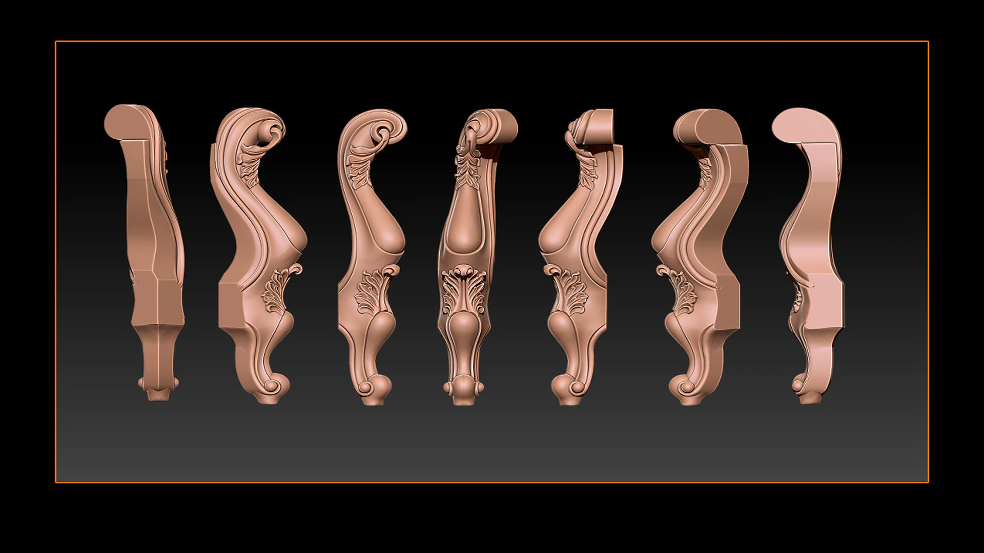 Classic Table and Chair Leg Model Kit - 049 3D Print Model .c4d .max .obj .3ds .fbx .stl .blend 