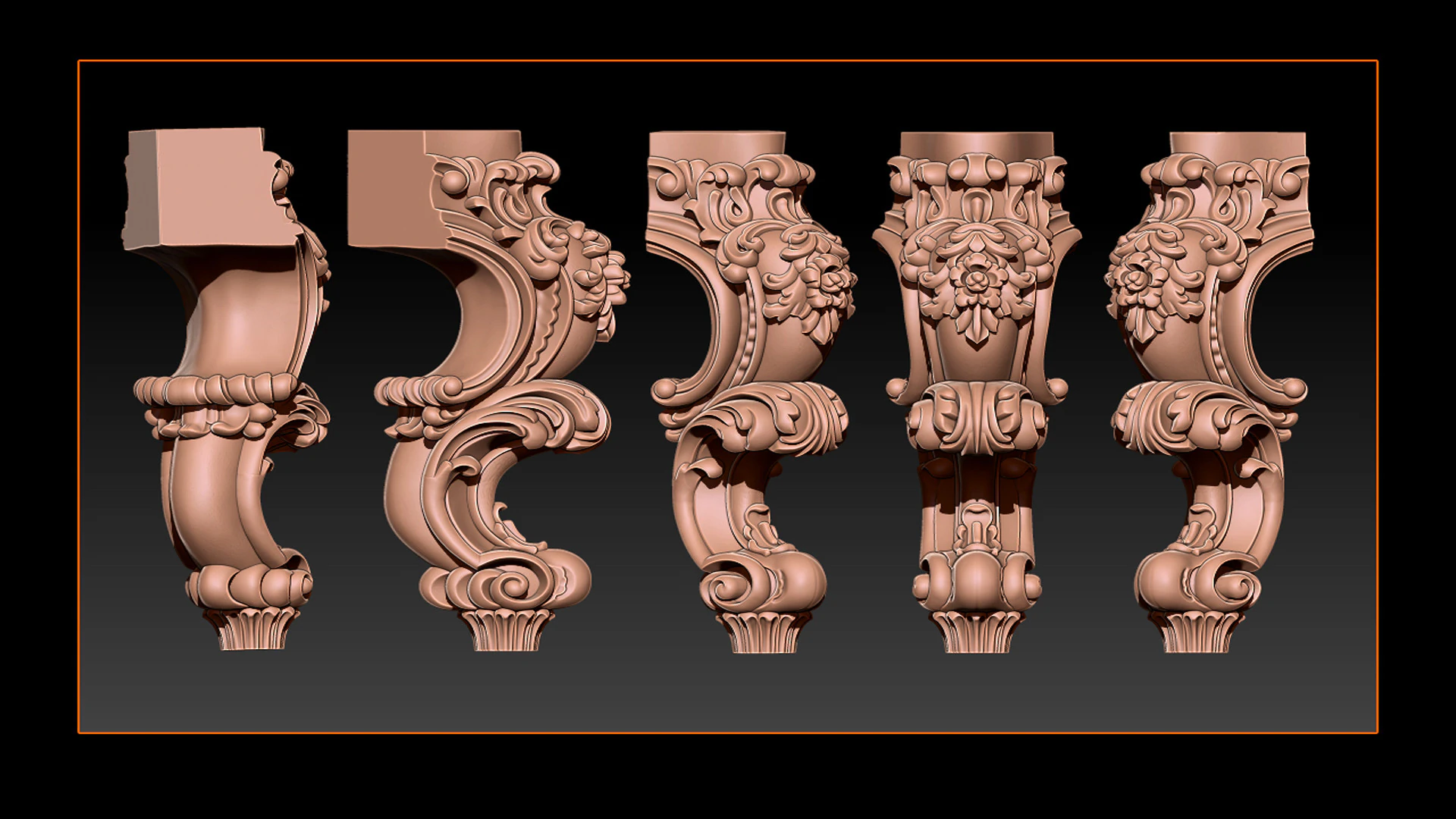 Classic Table and Chair Leg Model Kit - 059 3D Print Model .c4d .max .obj .3ds .fbx .stl .blend 