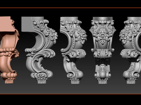 Classic Table and Chair Leg Model Kit - 059 3D Print Model