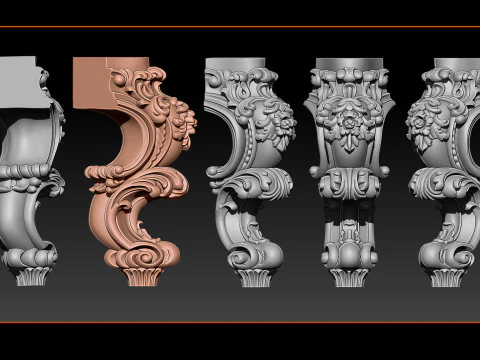 Classic Table and Chair Leg Model Kit - 059 3D Print Model