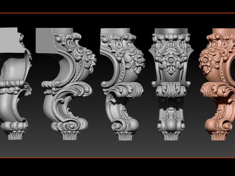 Classic Table and Chair Leg Model Kit - 059 3D Print Model